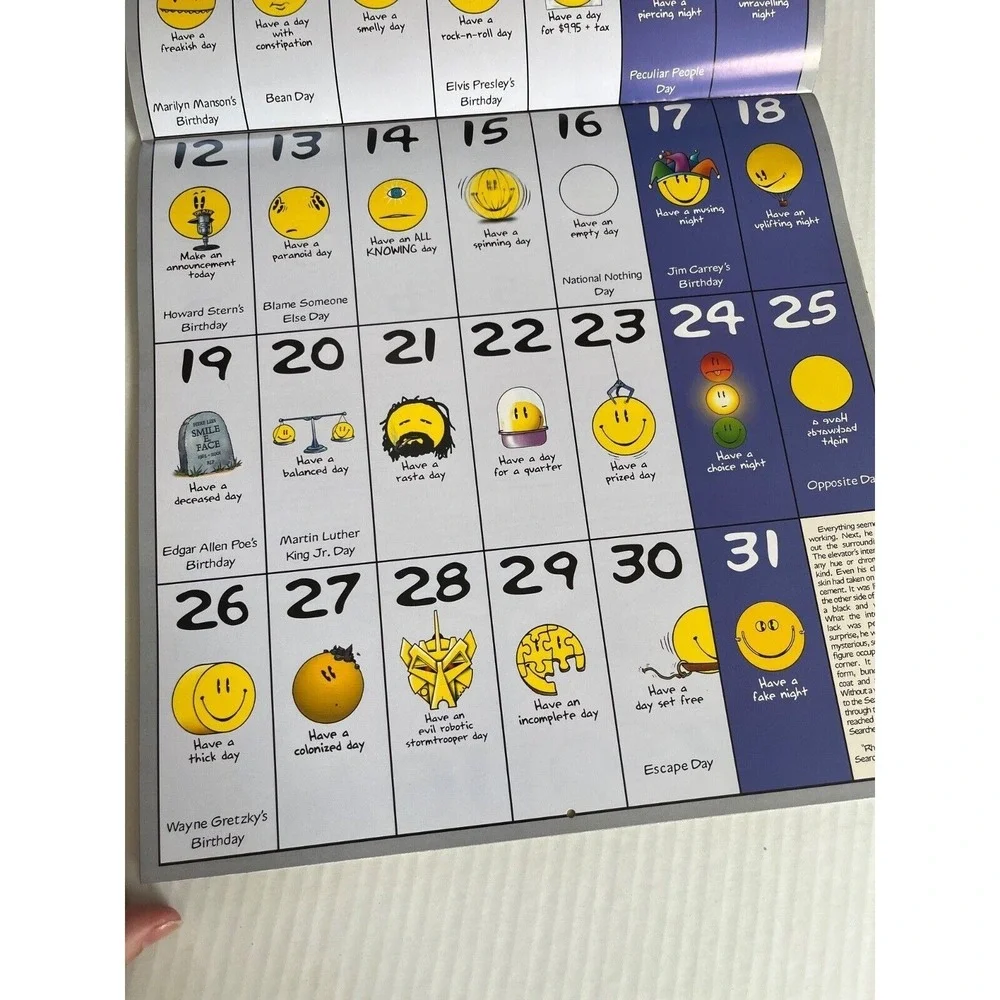 Have a Day Retro 2003 Smiley Faces Collection Wall Art 12 Month‎ Calendar Sealed
